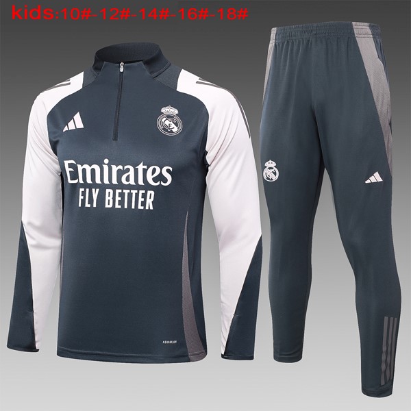 Ninos Sudadera De Training Real Madrid 2024-2025 Gris